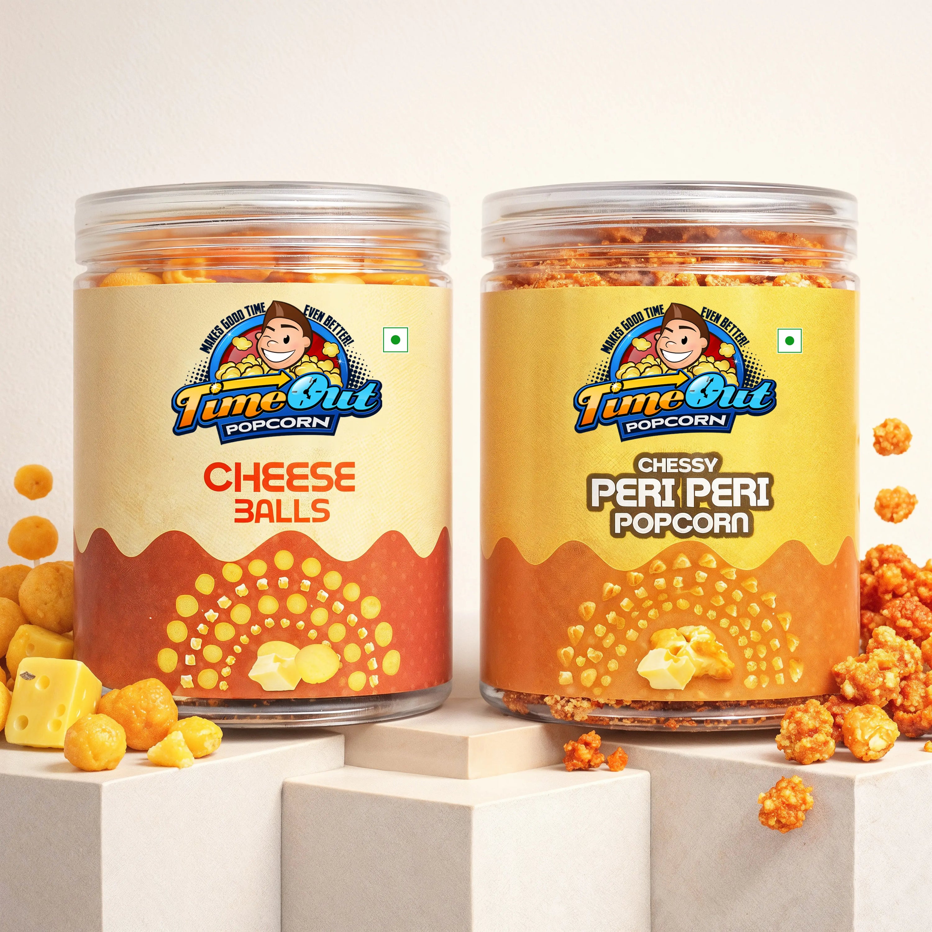 Caramel & Cheesy Peri Peri Popcorn (Pack of 2, 175g)