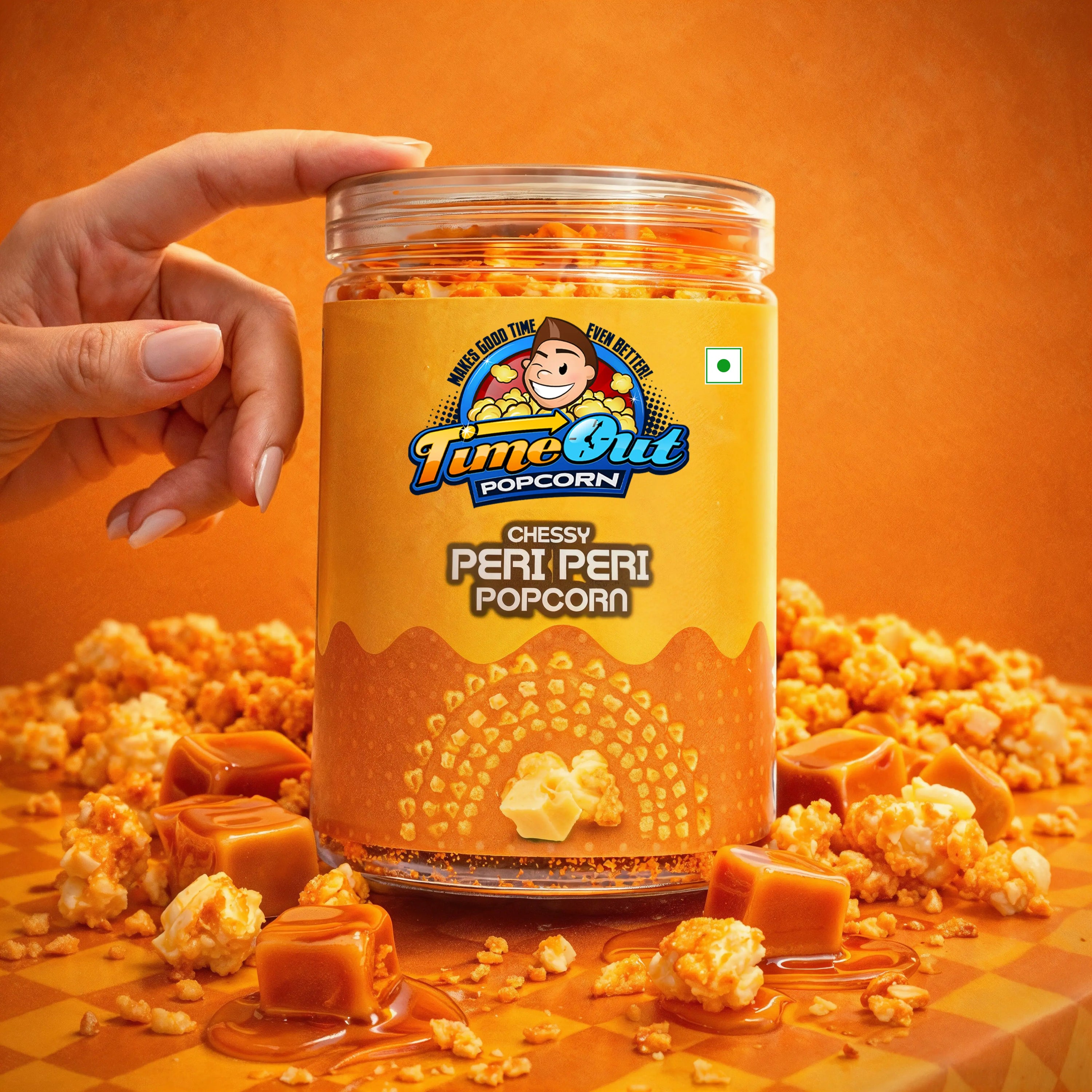 Cheesy Peri Peri Popcorn – Spicy & Zesty (Pack of 2 x 75g)