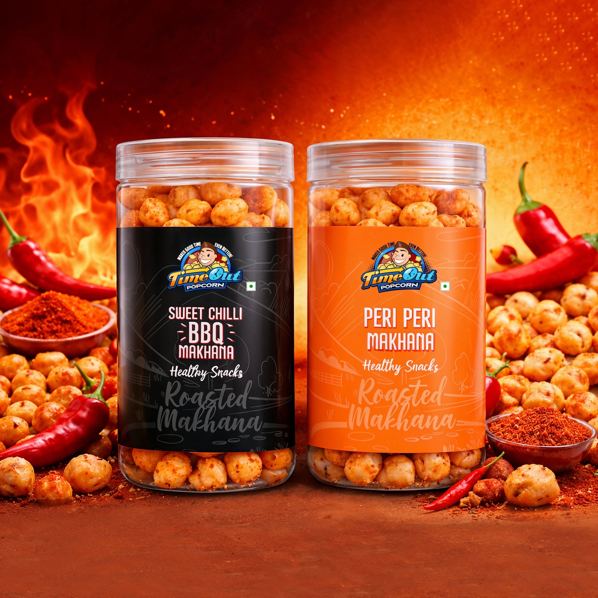 Peri Peri & Sweet Chili BBQ Makhana (Pack of 2)