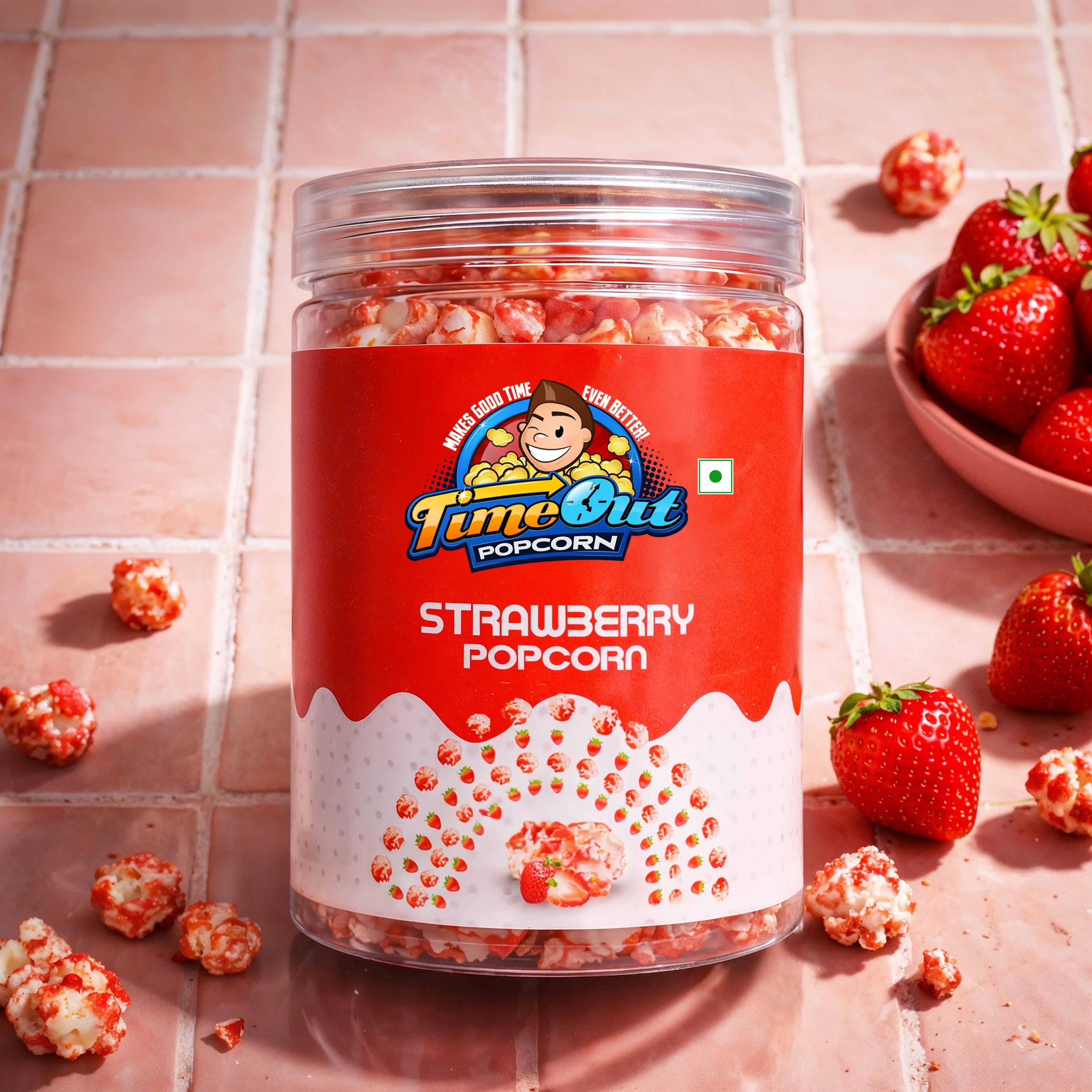 Strawberry Flavoured Gourmet Popcorn (Pack of 2 x 105g)