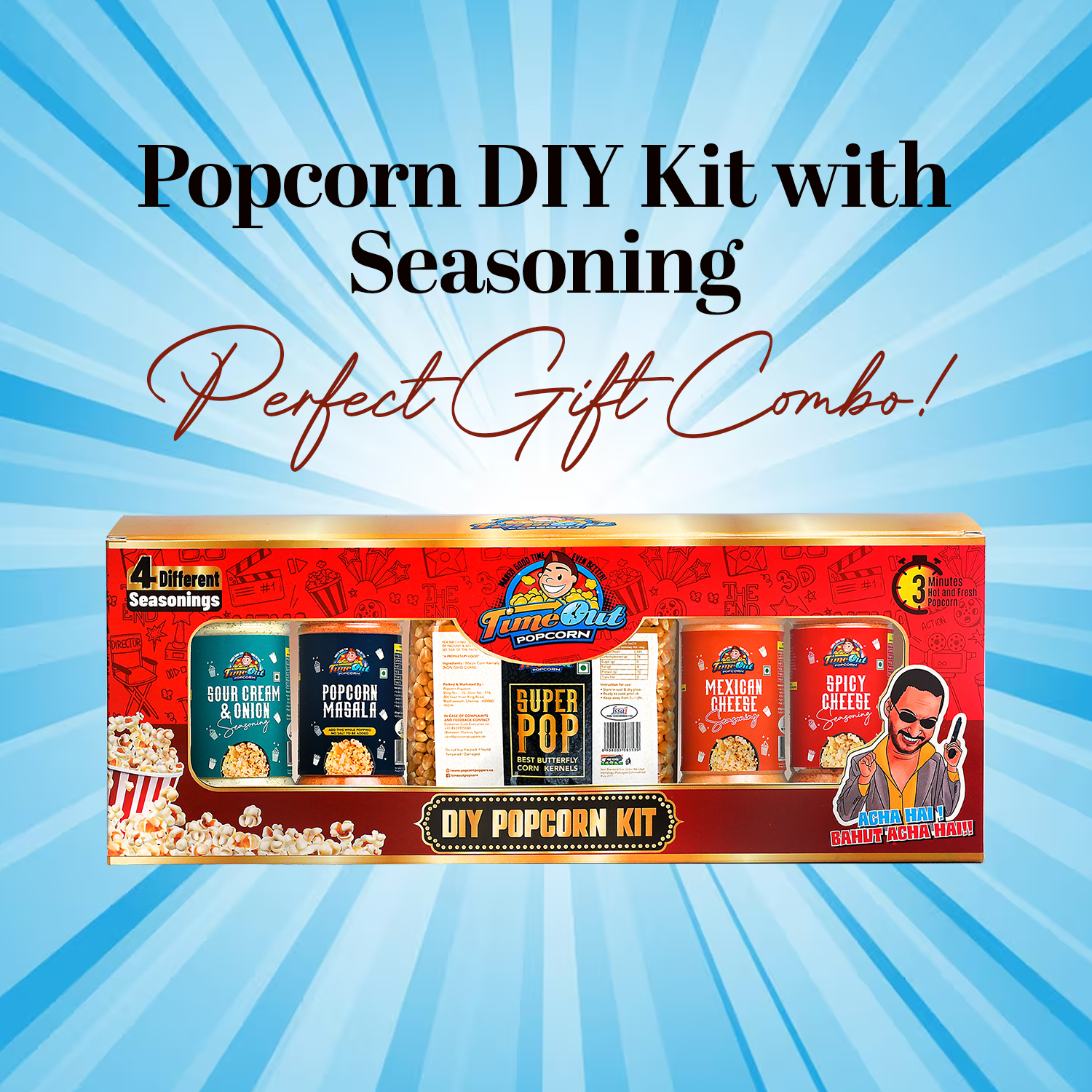 DIY Popcorn Gift Hamper Kit (400g Kernels + 4 Signature Seasonings)