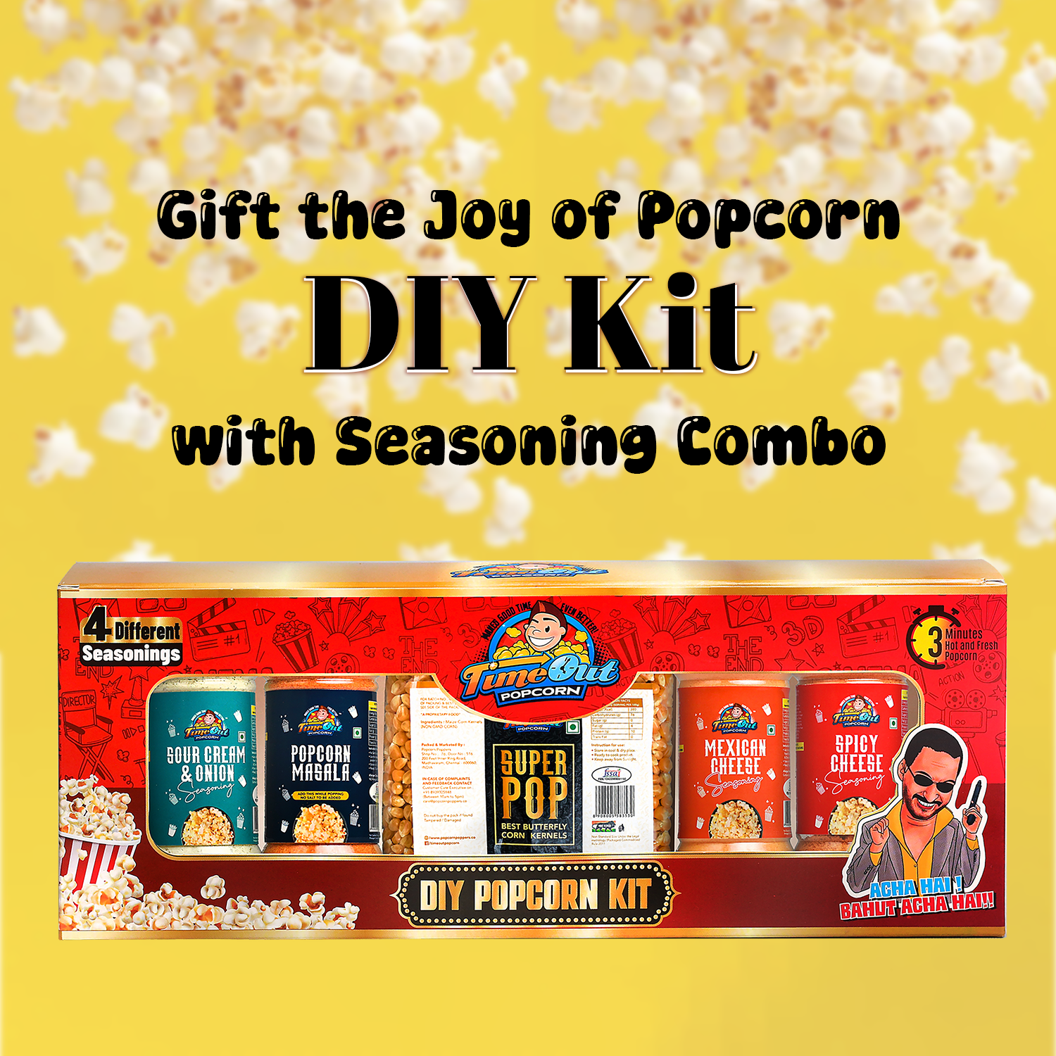 DIY Popcorn Gift Hamper Kit (400g Kernels + 4 Signature Seasonings)